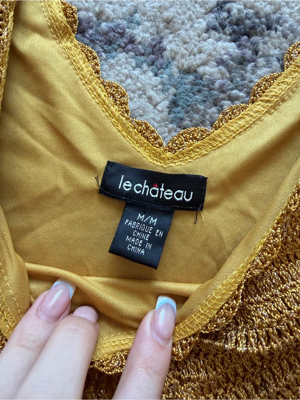 Vintage Le Chateau Gold Beaded Crochet Tank - Picture 6 of 6